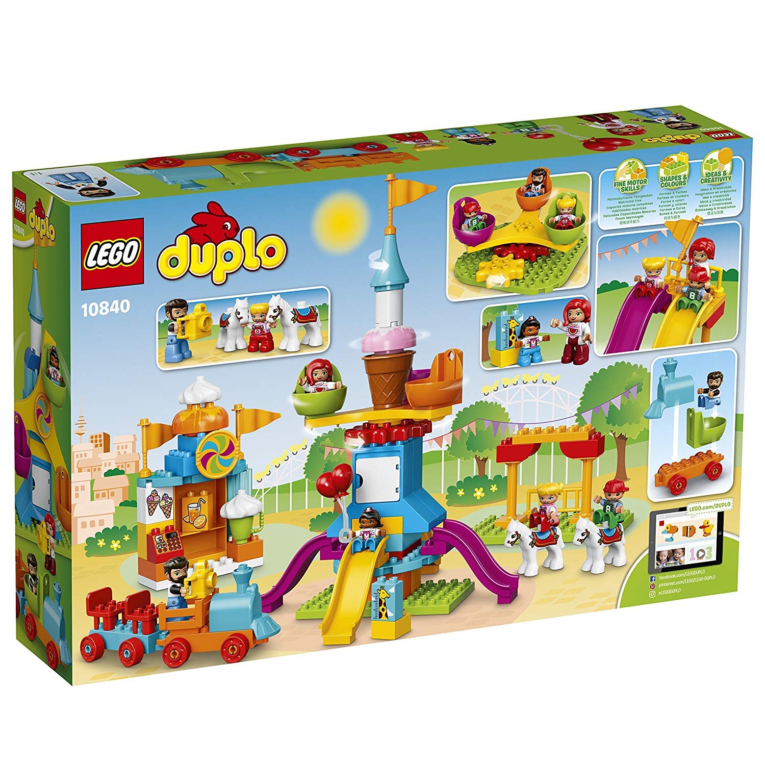 LEGO DUPLO Town Big Fair 10840 Role Play and Learning Building Blocks Set for Toddlers Including a Ferris Wheel, Carousel, and Amusement Park (106