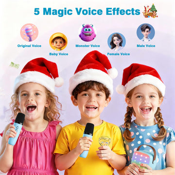 Mini Karaoke Machine with 2 Wireless Microphones, 2026 TOP Kids Portable Bluetooth Karaoke Machine for 3, 4, 5, 6, 7, 8, 9,10,11,12+Year Old