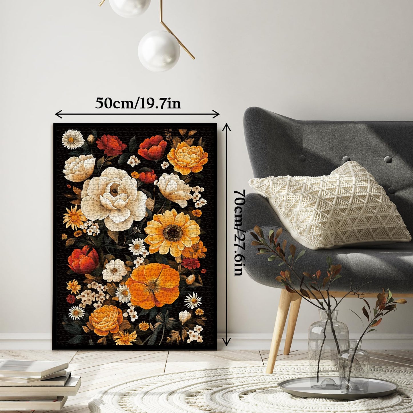 Larkipuzz Vintage Beautiful Nature Flower Puzzles for Adults 1000 Pieces