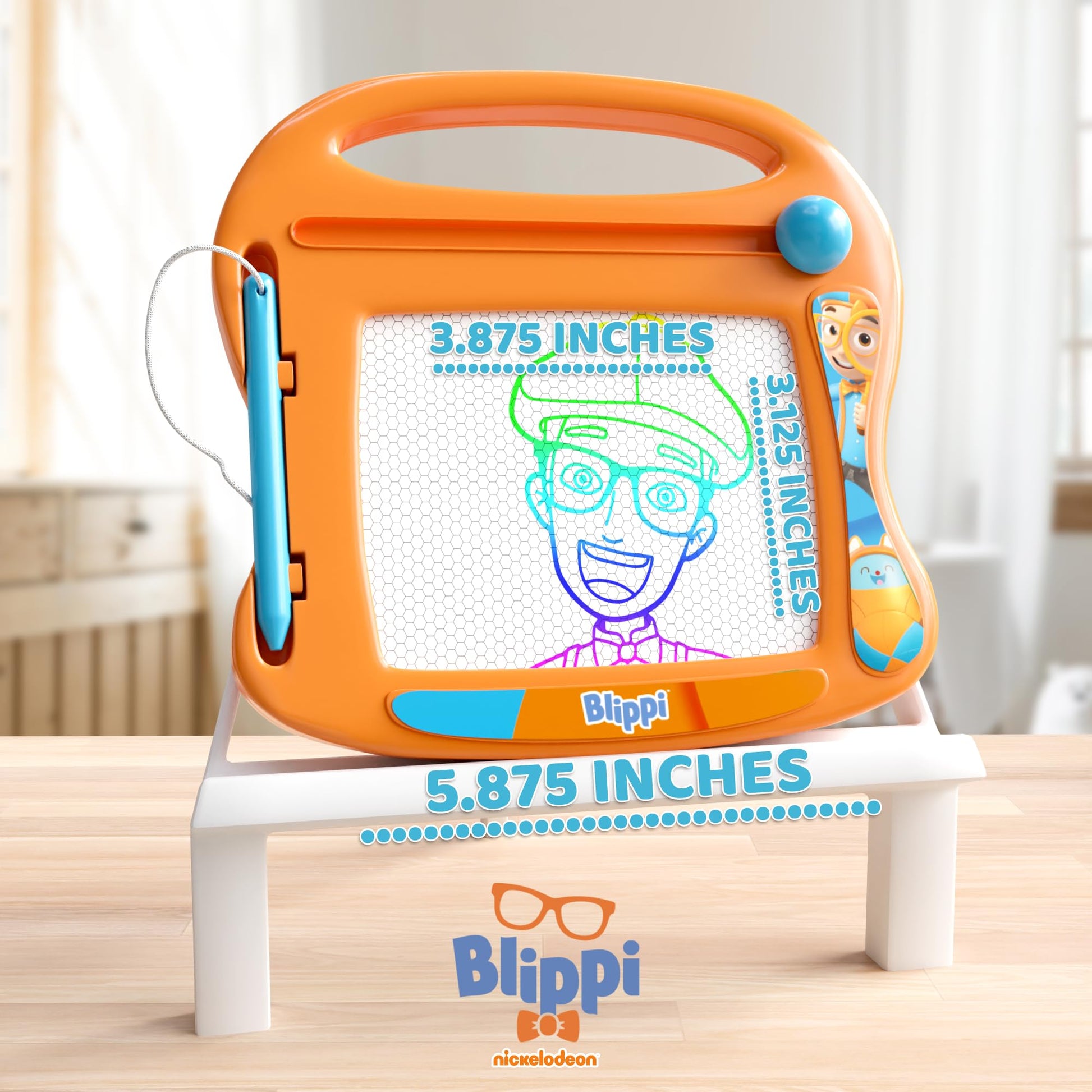 Lollipop Blippi Magnetic Travel Sketcher - A Portable Drawing Pad for Kids, Complete with Magnetic Pen and Eraser Knob Great Blippi Toys for Girls