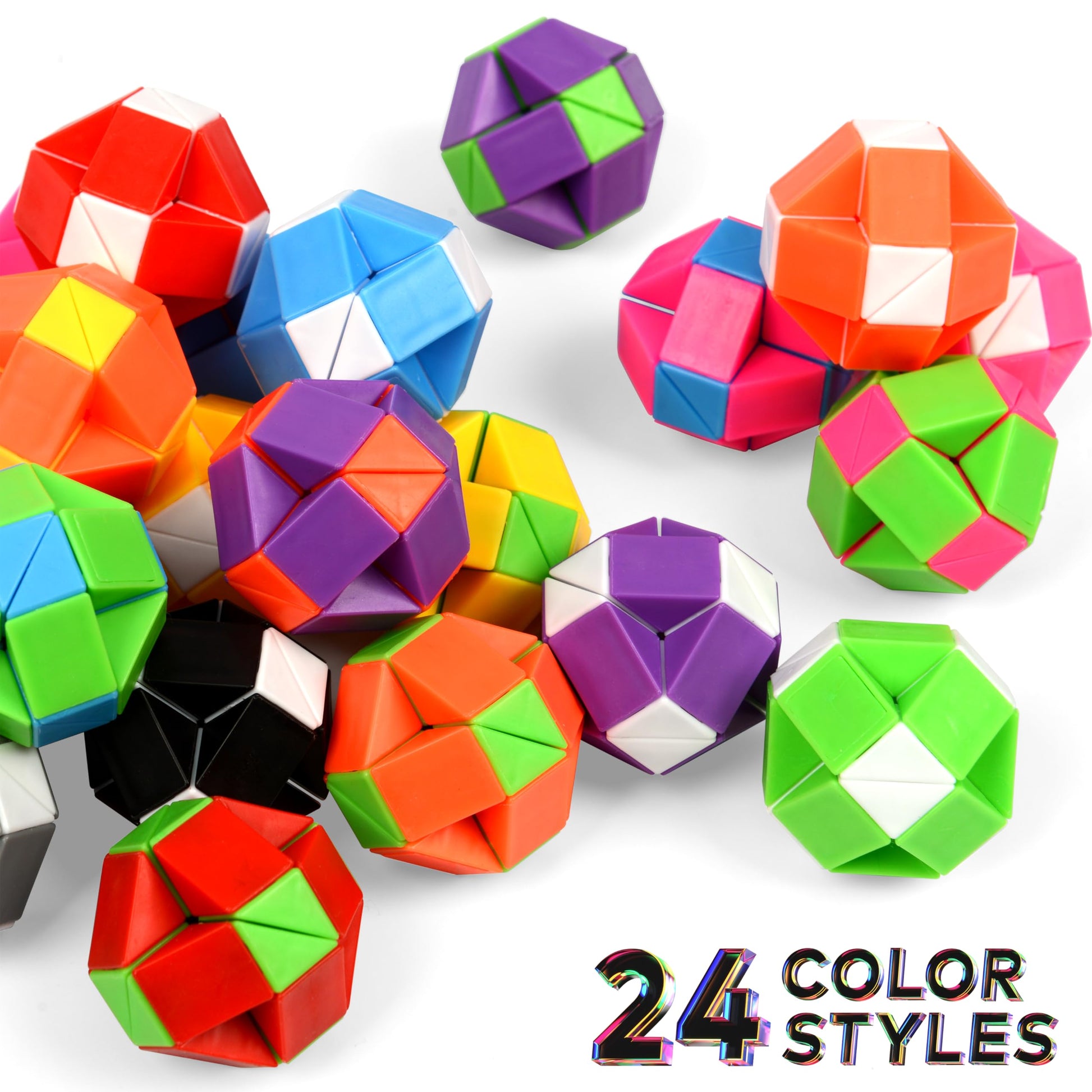 Neureyte 35 Pack 24 Blocks Magic Snake Cube Toy,Fidget Mini Snake Cube Puzzle Toy for Kids,Mini Plastic Puzzle Cube Toy for Kids Party