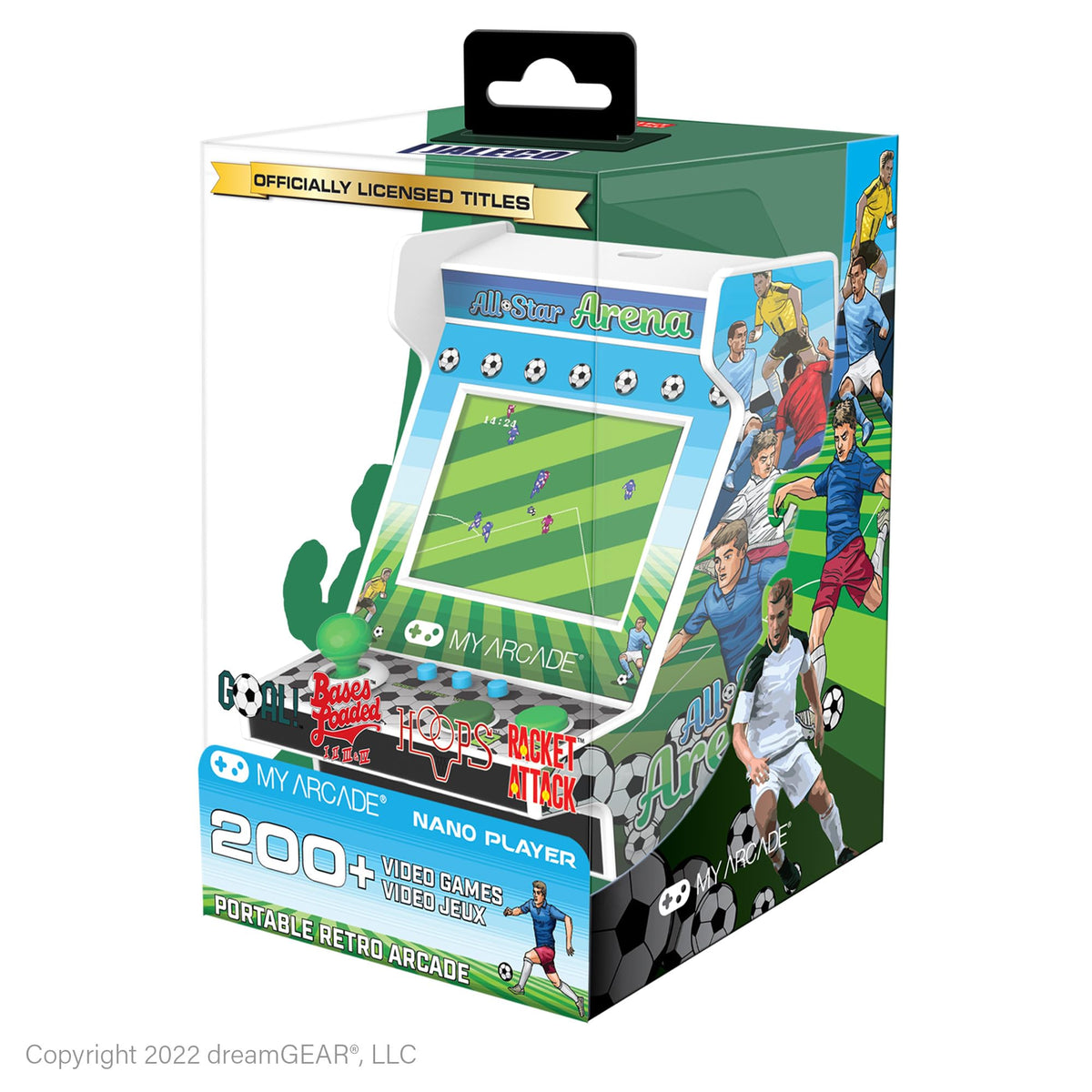 MY ARCADE All-Star Arena Nano Player - 4.5" Fully Playable Portable Mini Arcade Machine with 207 Retro Games, 2.4" Screen Color Display