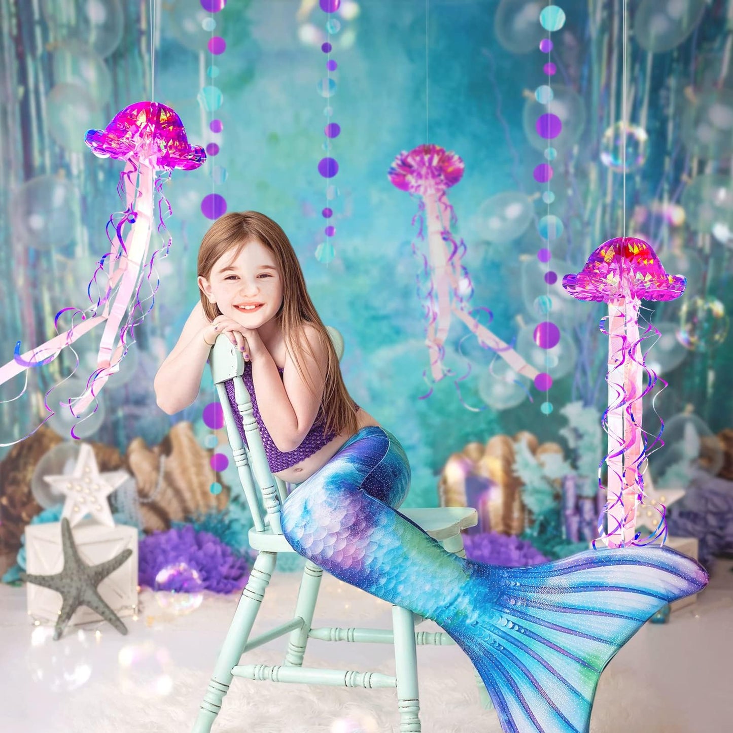 Cheerland Purple Jellyfish Decor Under The Sea Party Decoration Little Mermaid Theme Birthday Decorations Ocean Theme Décor Hanging Jelly Fish