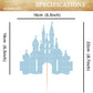 EONNCNT Castle Cake Topper - Light Blue Glitter Castle Theme Birthday Cake Decorating Supplies, Princess Prince Baby Shower Birthday Party Supplies