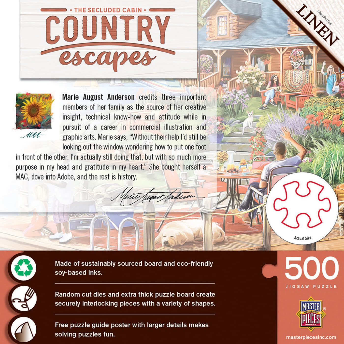 Masterpieces 550 Piece Jigsaw Puzzle for Adults, Family, Or Kids - The Secluded Cabin - 18"x24"