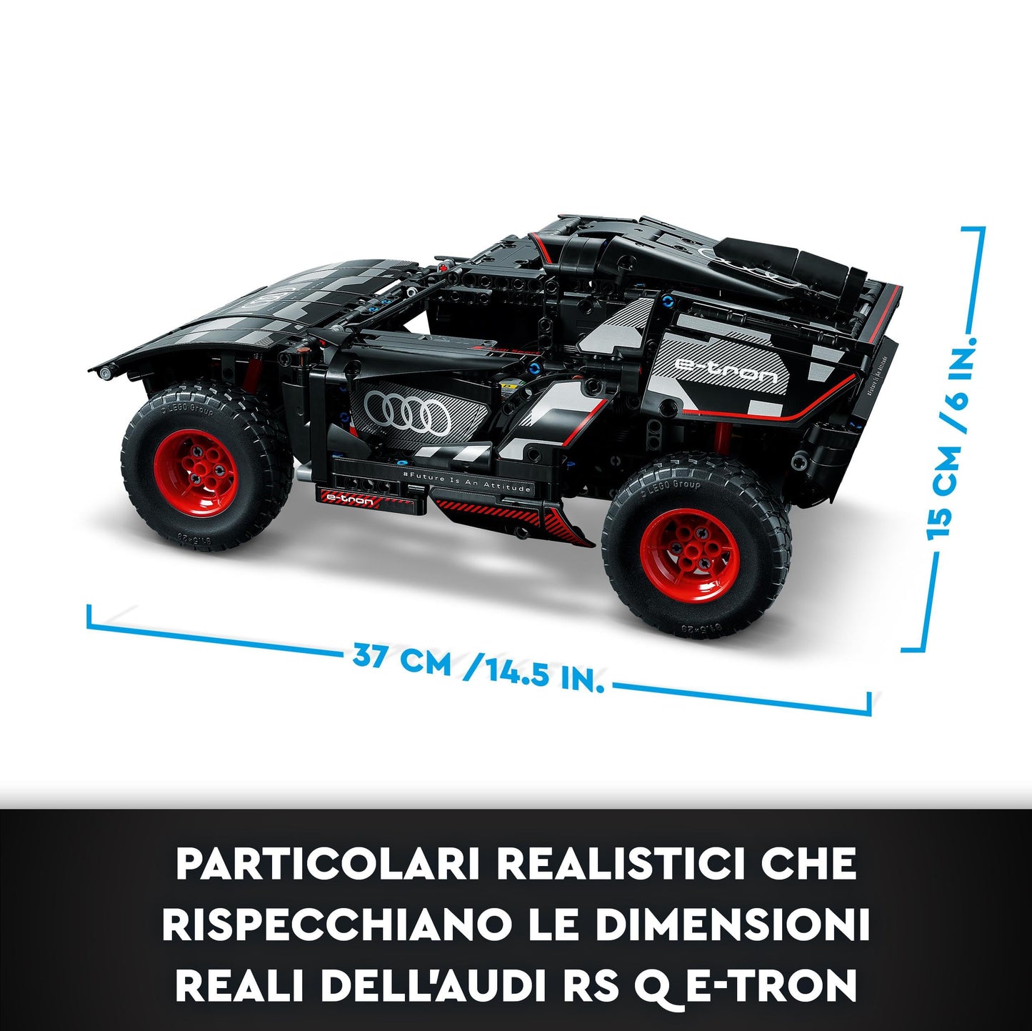LEGO Technic Audi RS Q e-tron 42160 Advanced Building Kit for Kids Ages 10 and Up, This Remote Controlled Car Toy Features App-Controlled Steering and