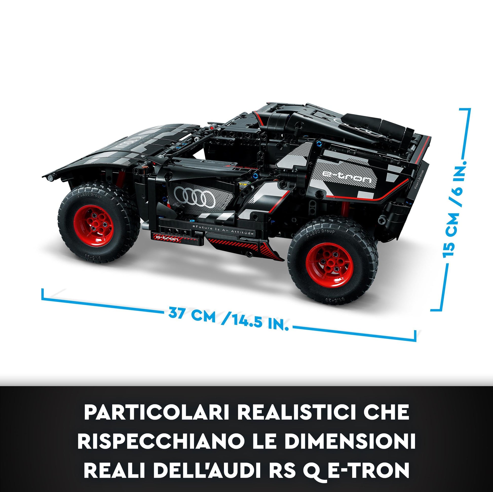 LEGO Technic Audi RS Q e-tron 42160 Advanced Building Kit for Kids Ages 10 and Up, This Remote Controlled Car Toy Features App-Controlled Steering and