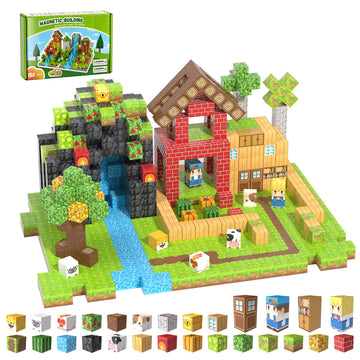 Fitrobust 150PCS Magnetic Blocks, Magnetic Building Blocks, 0.78in Magnetic Building, STEM Game Stacking Toys for Kids, Birthday Gifts for Boys