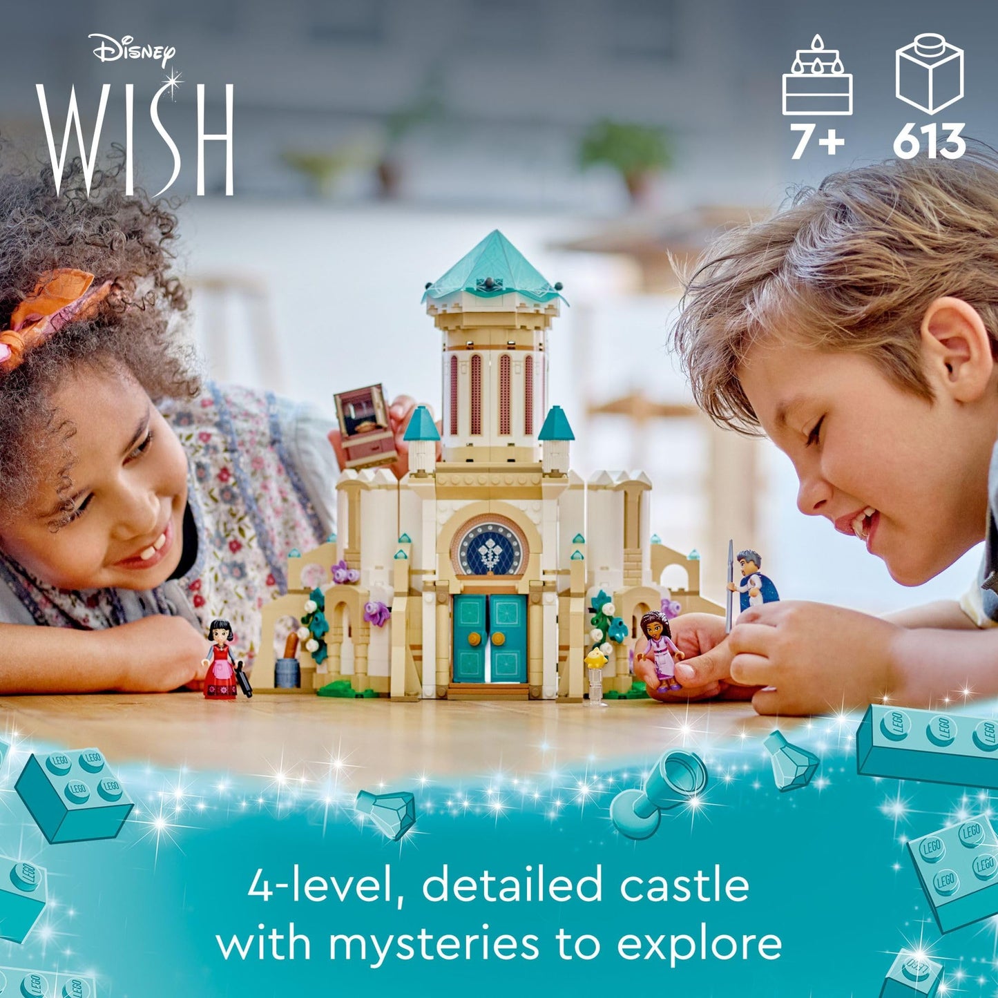 LEGO Disney Wish: King Magnifico’s Castle 43224 Building Toy Set, A Collectible Set for Kids Ages 7 and up to Play Out Favorite Scenes from The Disney