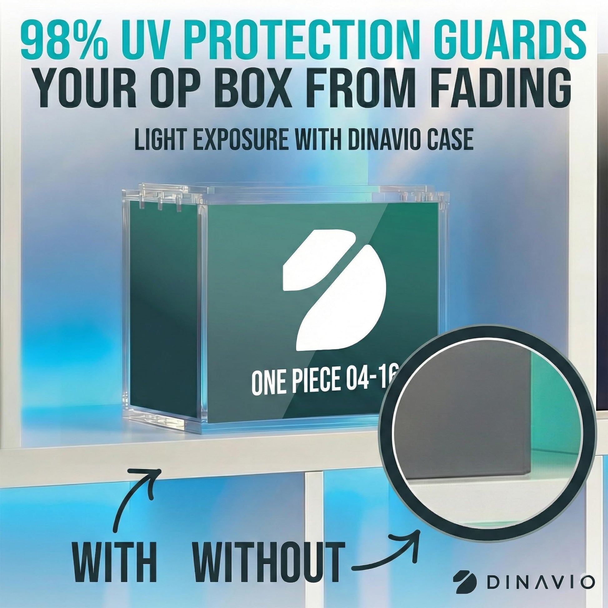 Dinavio Crafthouse One Piece Booster Box Acrylic Display Case Stackable - UV Protection with N52 Strong Magnets - Clear TCG Protector - Compatible