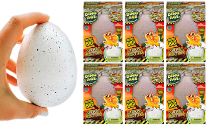 JA-RU Dino Age Giant Hatching Dinosaur Eggs - Water Growing Toys for Kids (6 Eggs Assorted) Educational Science Toys, Dinosaur Party Favors & Goodie