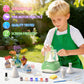 Mini Pottery Wheel for Kids - Fingertip Pottery Painting Craft Kit with 2.3in Turntable, Clay and Flowers, Mess Free Arts & Crafts Toys Birthday