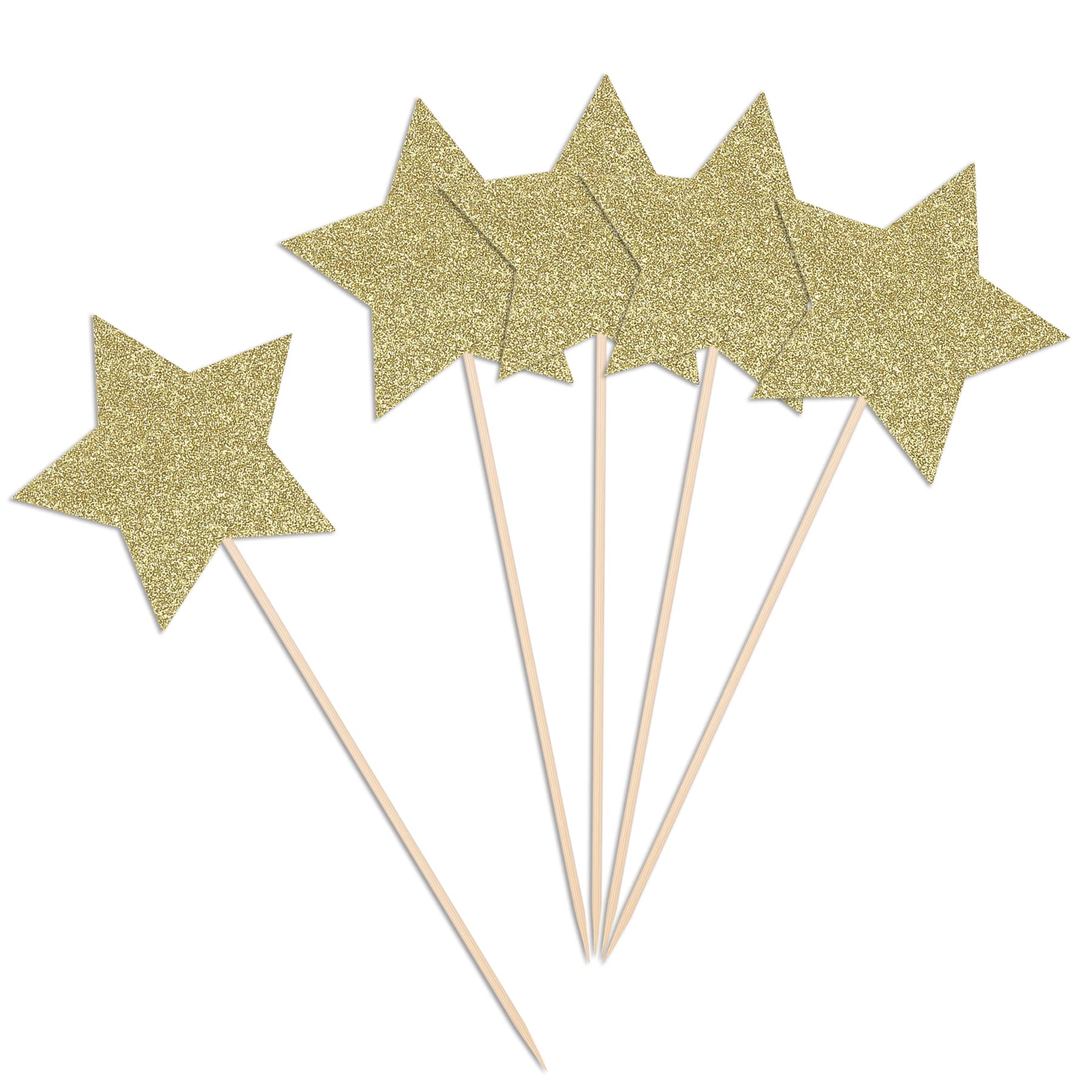 Gold Glitter Star Table Toppers Twinkle Twinkle Little Star Centerpiece Sticks for Kids Birthday Party Decorations - Pack of 8