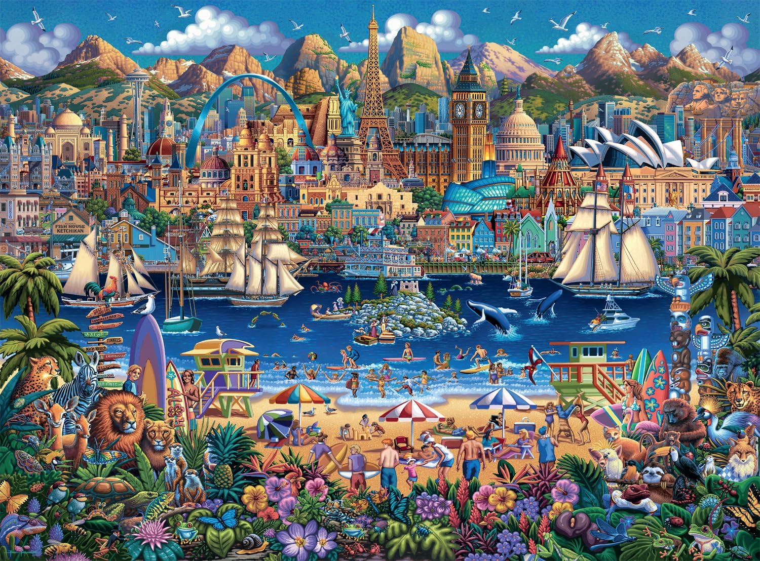 Buffalo Games - Dowdle - World Pieces - 1000 Piece Jigsaw Puzzle for Adults -Challenging Puzzle Perfect for Game Nights - Finished Size is 26.75 x