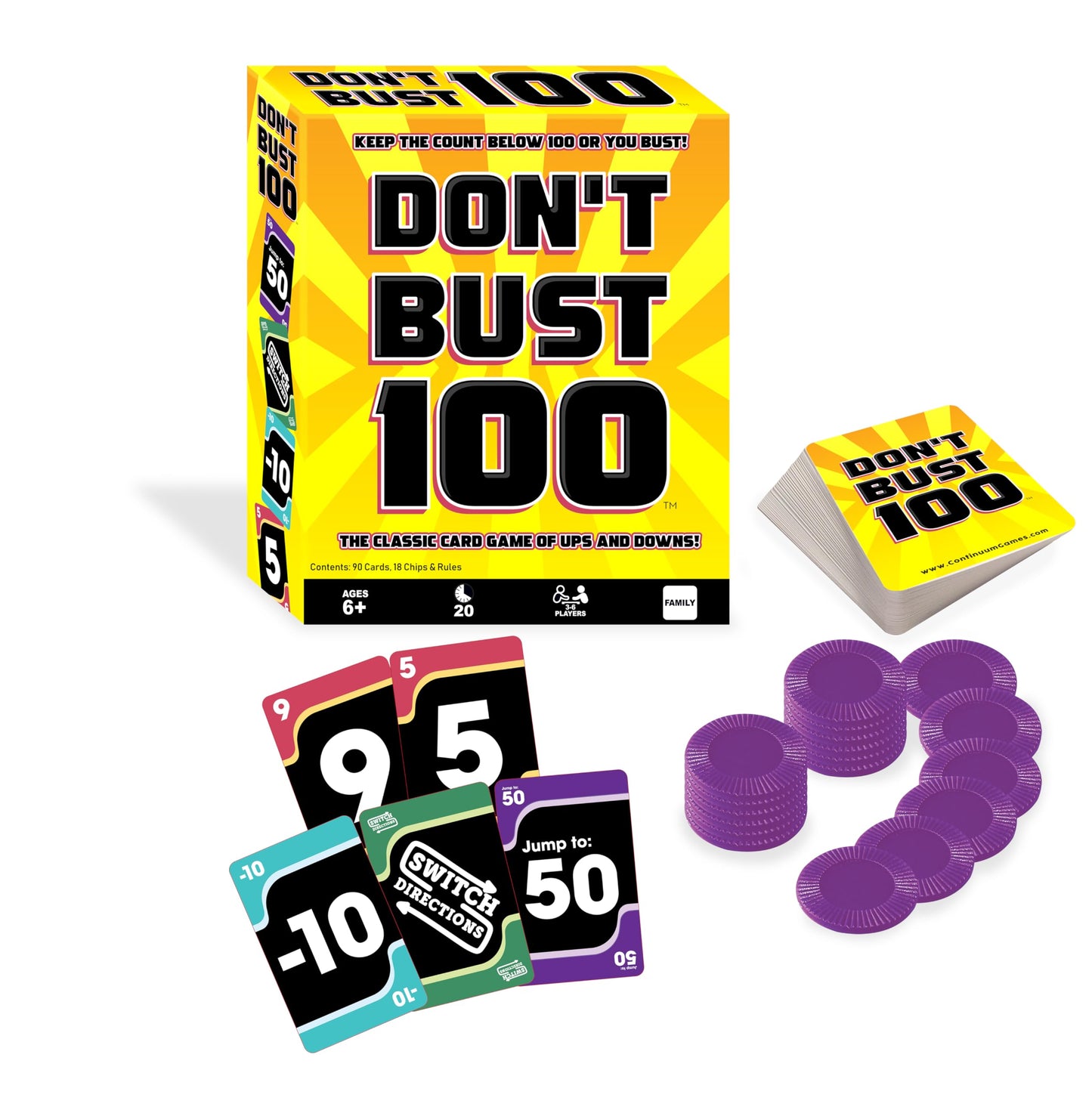 Continuum Games Don't Bust 100 Family Board Game for 3-6 Players Ages 6 and Up