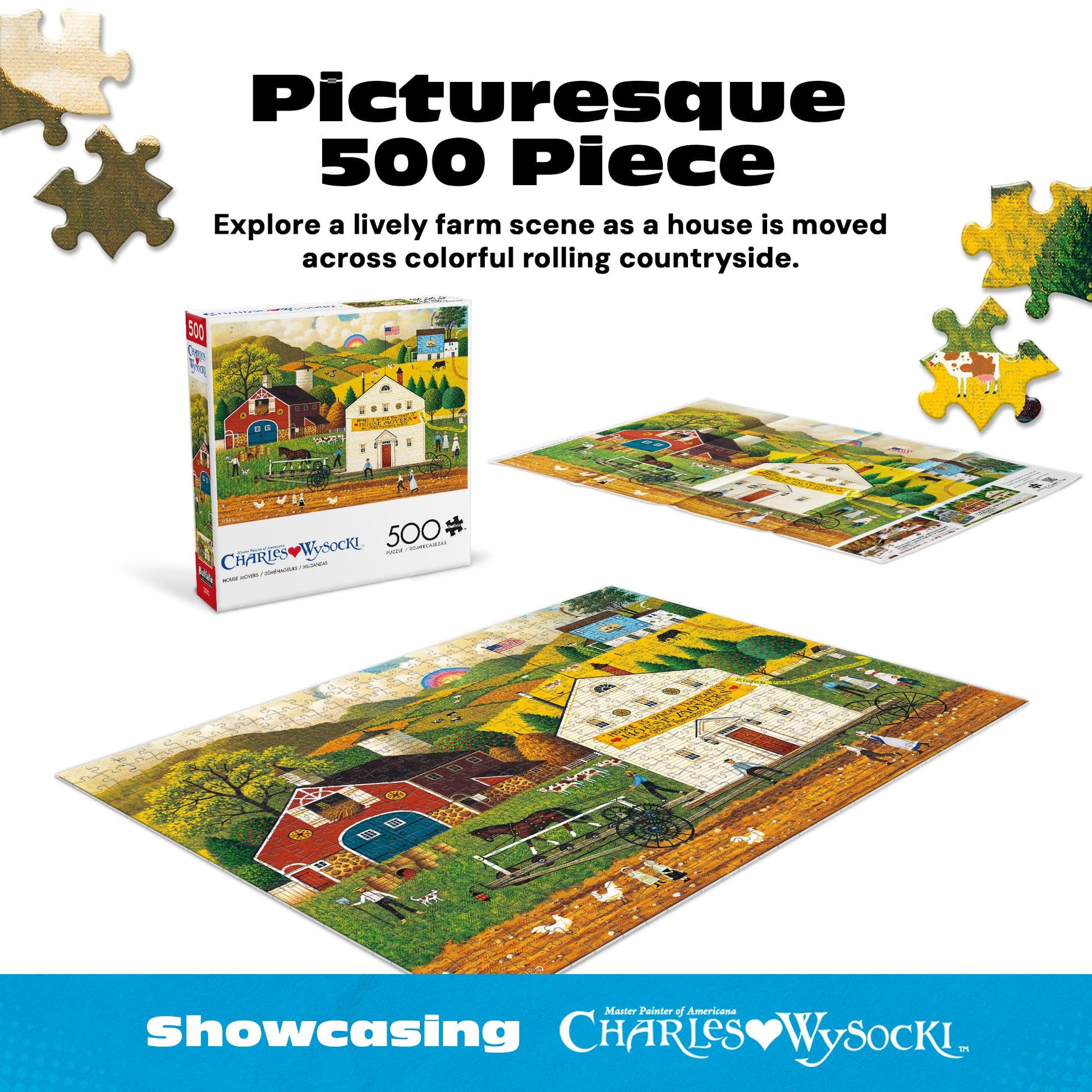 Buffalo Games - Charles Wysocki House Movers - 500 Piece Puzzle for Adults