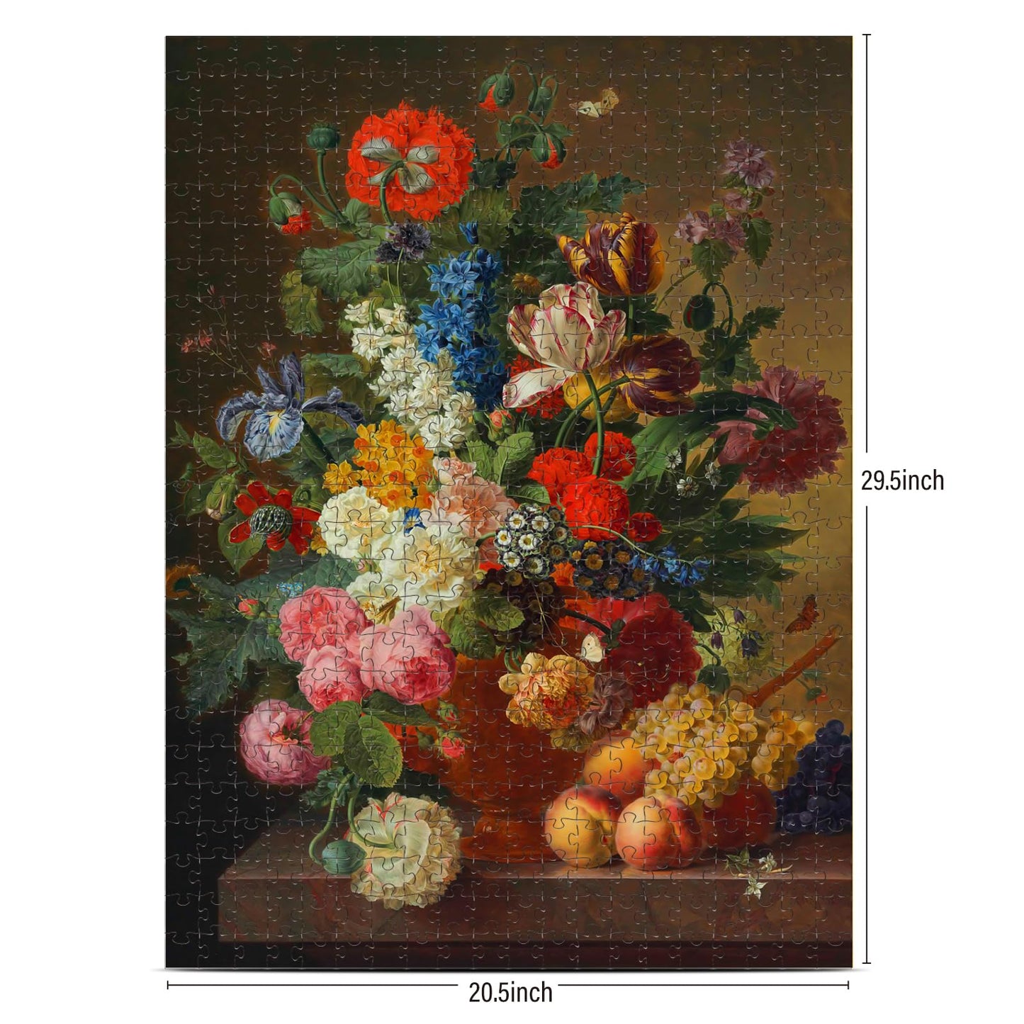 Antelope - 1000 Piece Puzzles for Adults - Vase Flower Grapes Peaches Jigsaw Puzzle 1000 Pieces, Jan Frans Van Dael Officially Licensed, High