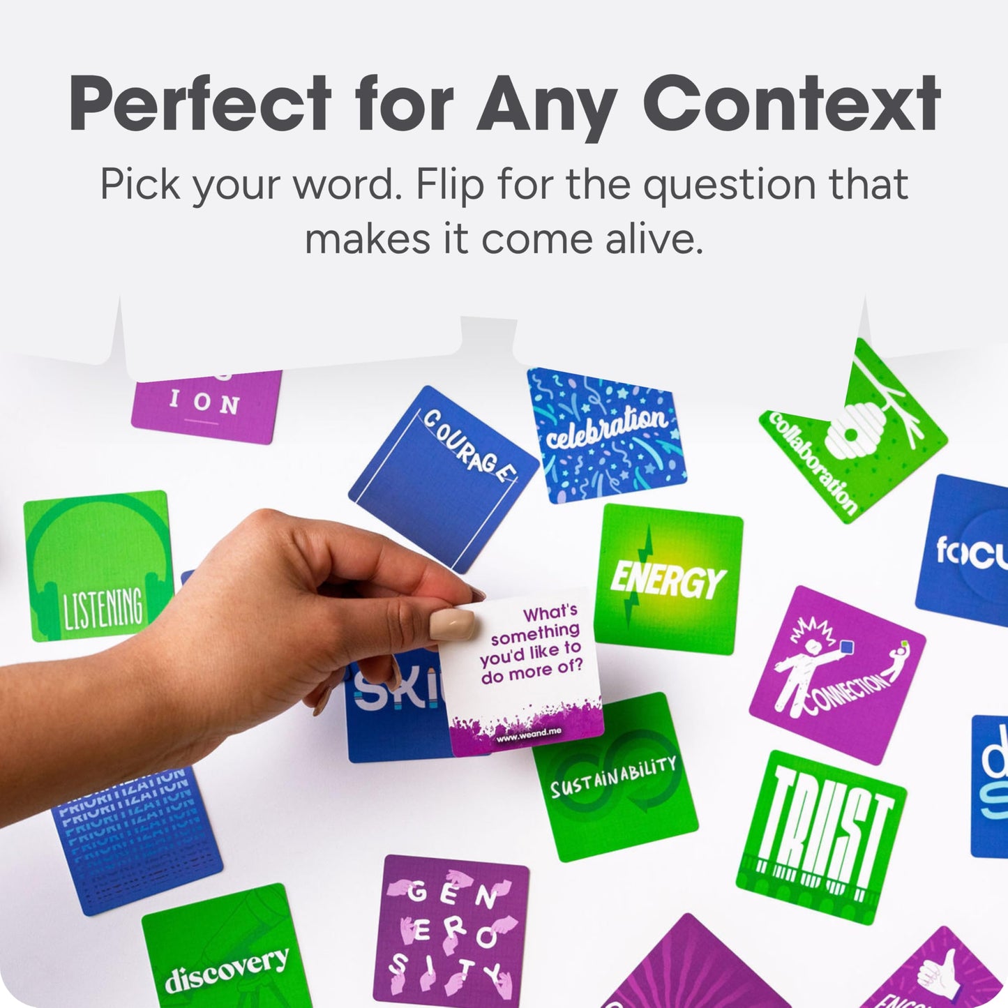 Future Focused We! Connect Cards - Conversation Cards for Future Focused Connection - 60 Color-Coded Questions and 10 No-Prep Group Activities - Ideal