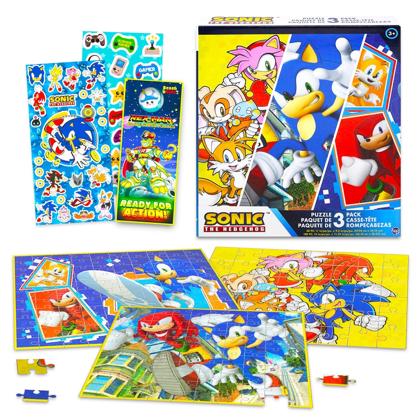 Sonic the Hedgehog Jigsaw Puzzles for Kids, Ages 3-5 Bundle