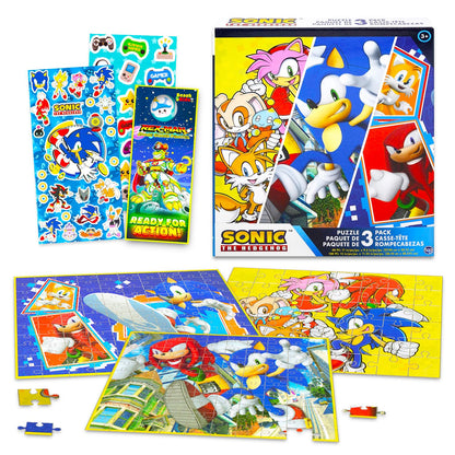 Sonic the Hedgehog Jigsaw Puzzles for Kids, Ages 3-5 Bundle