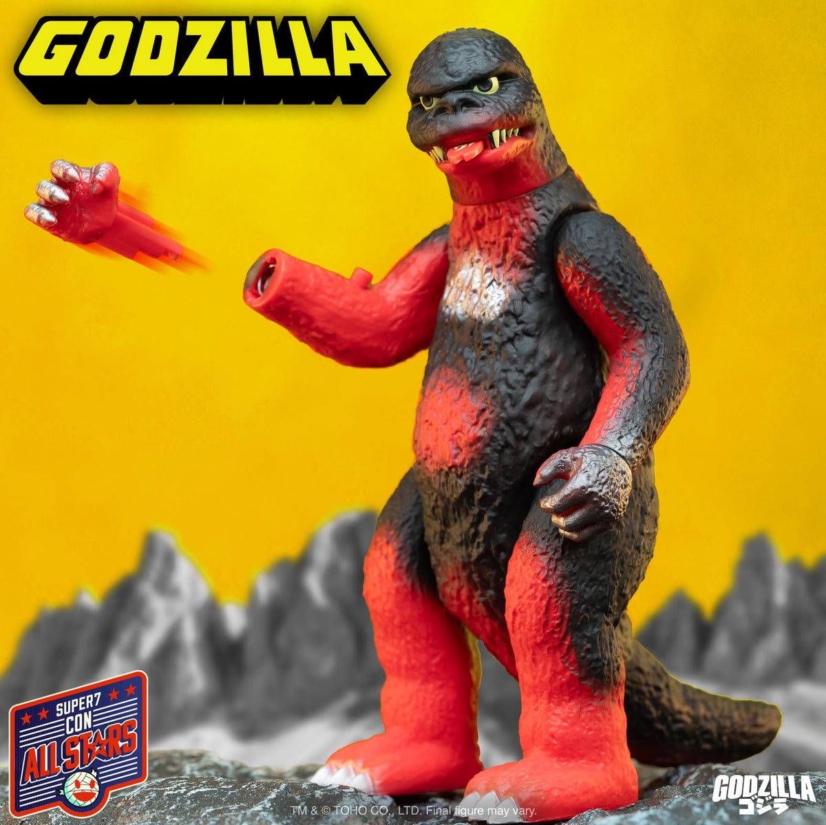 Super7 ULTIMATES! Toho Shogun Godzilla (Vintage Red) - 7" Toho Godzilla Action Figure with Accessories Classic Movie Collectibles and Retro Toys
