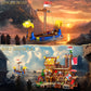 Viking Pirate Ship House Building Block for Boys age 12-14, Friend Medieval Viking Village Building Set with Dragon Head Ship, Architecture Building