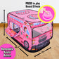 Playbees Musical Ice Cream Truck Pop Up Play Tent with 3 Openings - Tent for Toddlers - Indoor & Outdoor - Pop Up Tents for Kids - Includes Carry Bag