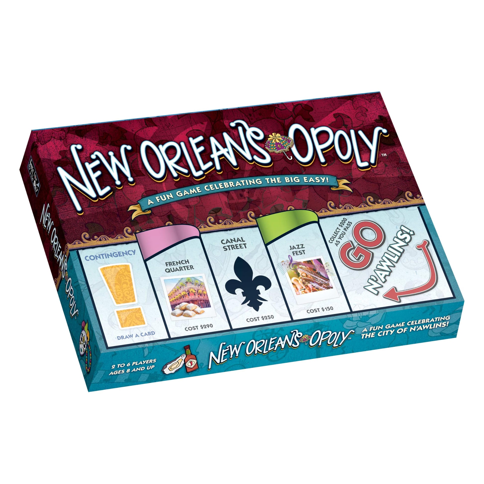 Late for The Sky New Orleans-Opoly Board Game - NOLA Property Trading Family Strategy Game for 2-6 Players, Landmarks, Quick 1-Hour Option, Party