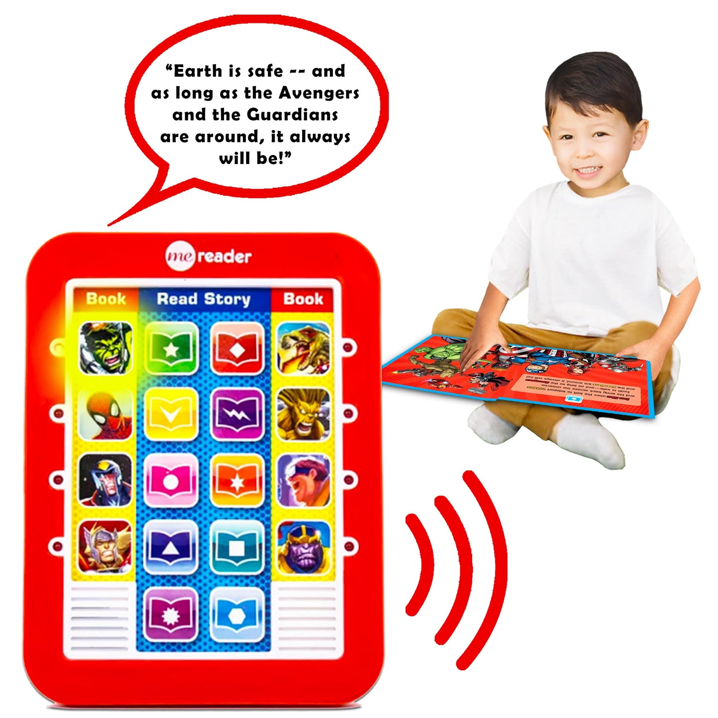 Marvel Superheroes Sound Book Library with Electronic Me Reader Bundle