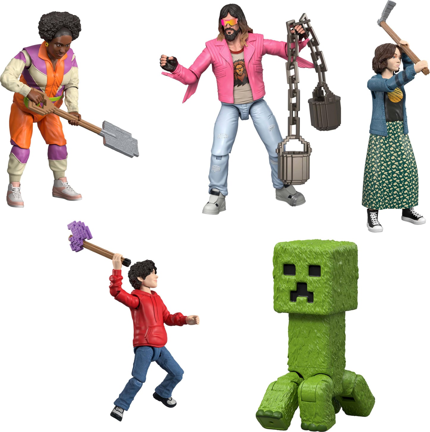 Mattel Minecraft Ultimate Movie Pack with 8 Action Figures & 8 Accessories Including 4-inch Steve & Creeper, Collectible Toy Set