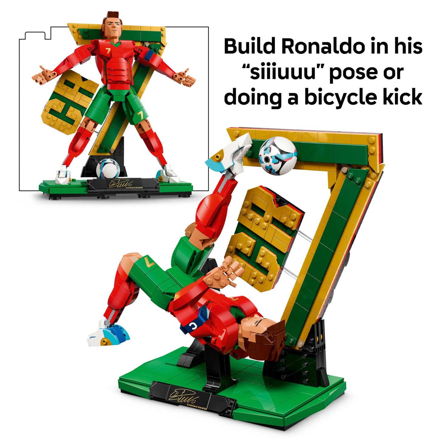 LEGO Editions Cristiano Ronaldo - Soccer Legend - Building Set for Boys & Girls, Ages 12+ - Collectible Soccer Gift with Plaque - Kids Bedroom or
