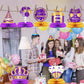 WINPOGEE Purple Gold 9pcs Birthday Decorations Honeycomb Centerpieces for Women Men Happy Birthday Table Topper Decor