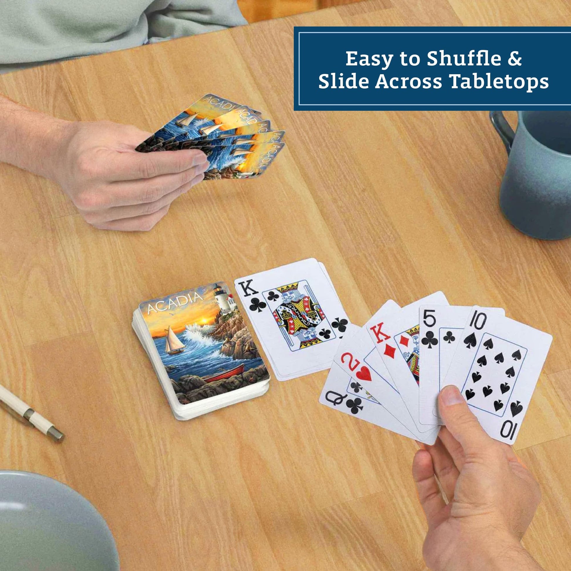 Boardwalk Puzzles Acadia, Featherlight Unique Playing Cards, Fun Themed Deck for Home and Travel