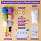 A-URA Learn to Crochet Kit for Beginners Kids and Adults, Premium 4 Animal Pattern Beginner Crochet Kits with Easy Tube Yarn & Step-by-Step Video