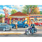 Bits and Pieces 300 Piece Puzzles for Adults - Remembering Full Service - 300 Large Pieces 18" x 24" Jigsaw Puzzles, Classic Cars Gas Staion
