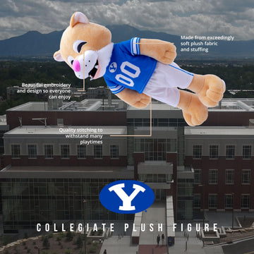 Plushible 14" Brigham Young University Cosmo Mascot Plush Figure Toy - College Football Plush Doll, Soft Stuffed Toy for Kids & Adults, Surface