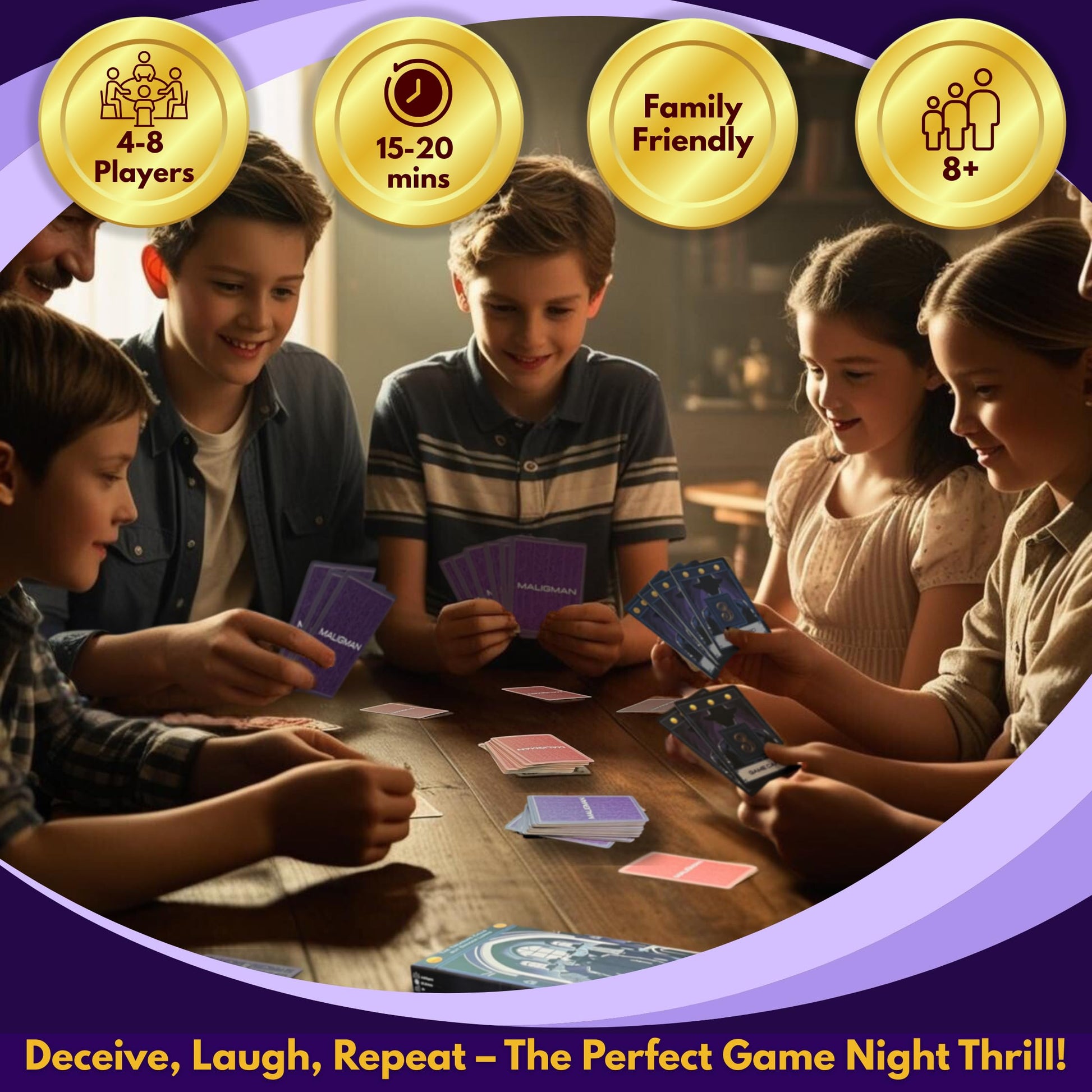 Maligman - A Strategic Social Deduction Card Game | Hidden Roles, Deception & Bluffing | Kids and Adults Card Game | Exciting Party & Family Game