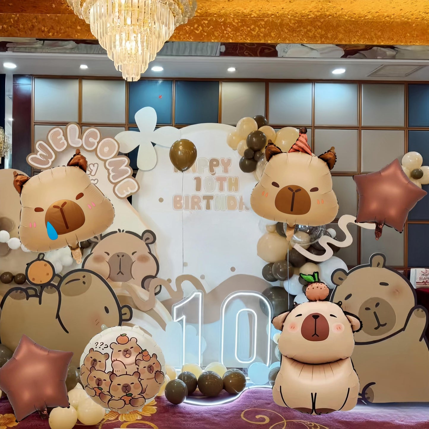 YYLCNLYY 7PCS 24" Capybara Foil Balloons Baby Shower,Birthday Party Decor
