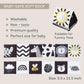 Taf Toys Newborn Soft Activity Book Black & White High Contrast Baby Book Infant Sensory Toys Tummy Time Soft Cloth Books for Babies Textured Fabric