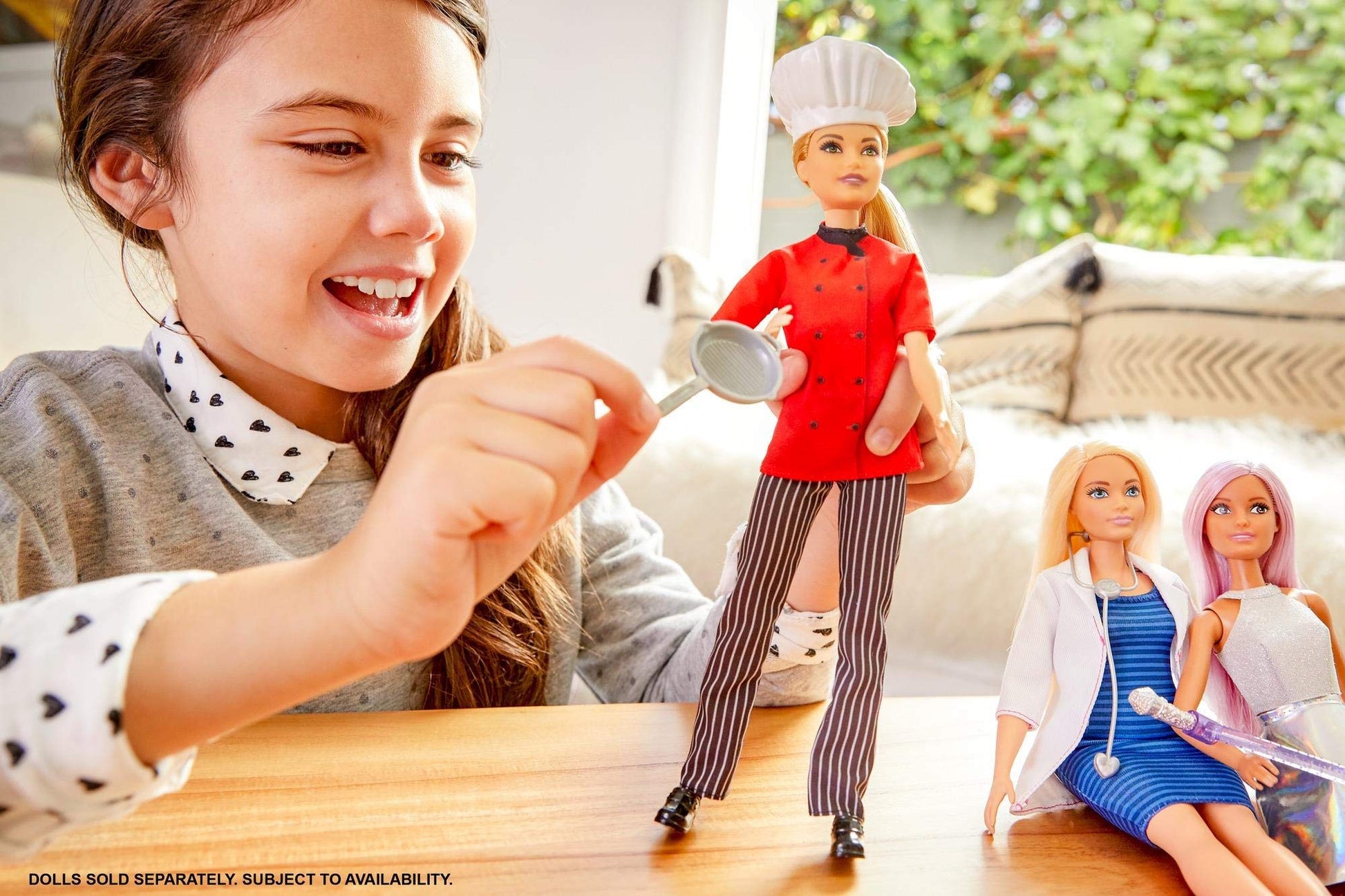 Barbie Chef Doll, Petite, Dressed in Chef-Inspired Coat with Frying Pan, Chef's Hat and Blonde Hair, Gift for 3 to 7 Year Olds