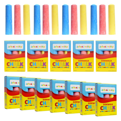 4E's Novelty 12 Boxes Sidewalk Chalk Individually Wrapped Party Favors for Kids Bulk, 3 Jumbo Sticks In Each Box, Easter Basket Stuffers, Goodie Bag