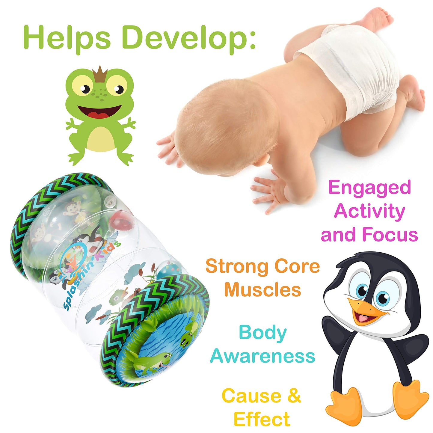 Splashin'kids Infant Toys Beginner Crawl Along Game Ball Drop Maze Tummy Time Activity Center Early Development Jumbo Roller Rattle Toy Baby Toys