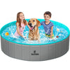 SLOOSH Foldable Dog Kiddie Pool - Portable Hard Plastic Doggie Swimming Pool, Anti-Slip Collapsible Pets Bath Tub Suitable for Kids Toddler Indoor