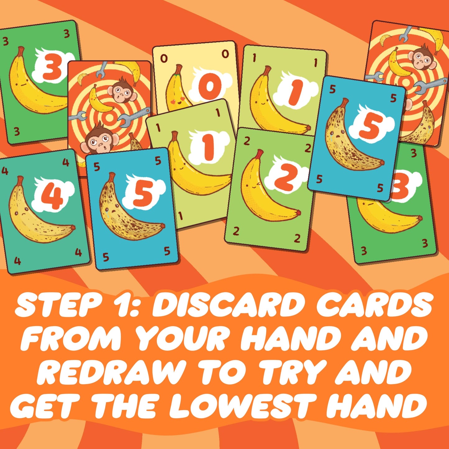 Scrungo Games Monkey Mayhem Fun Card Game -A Game of Champs, chumps, and Chimps!| Hilarious Strategy Game for 2-8 Players, Ages 10+ | Includes 107