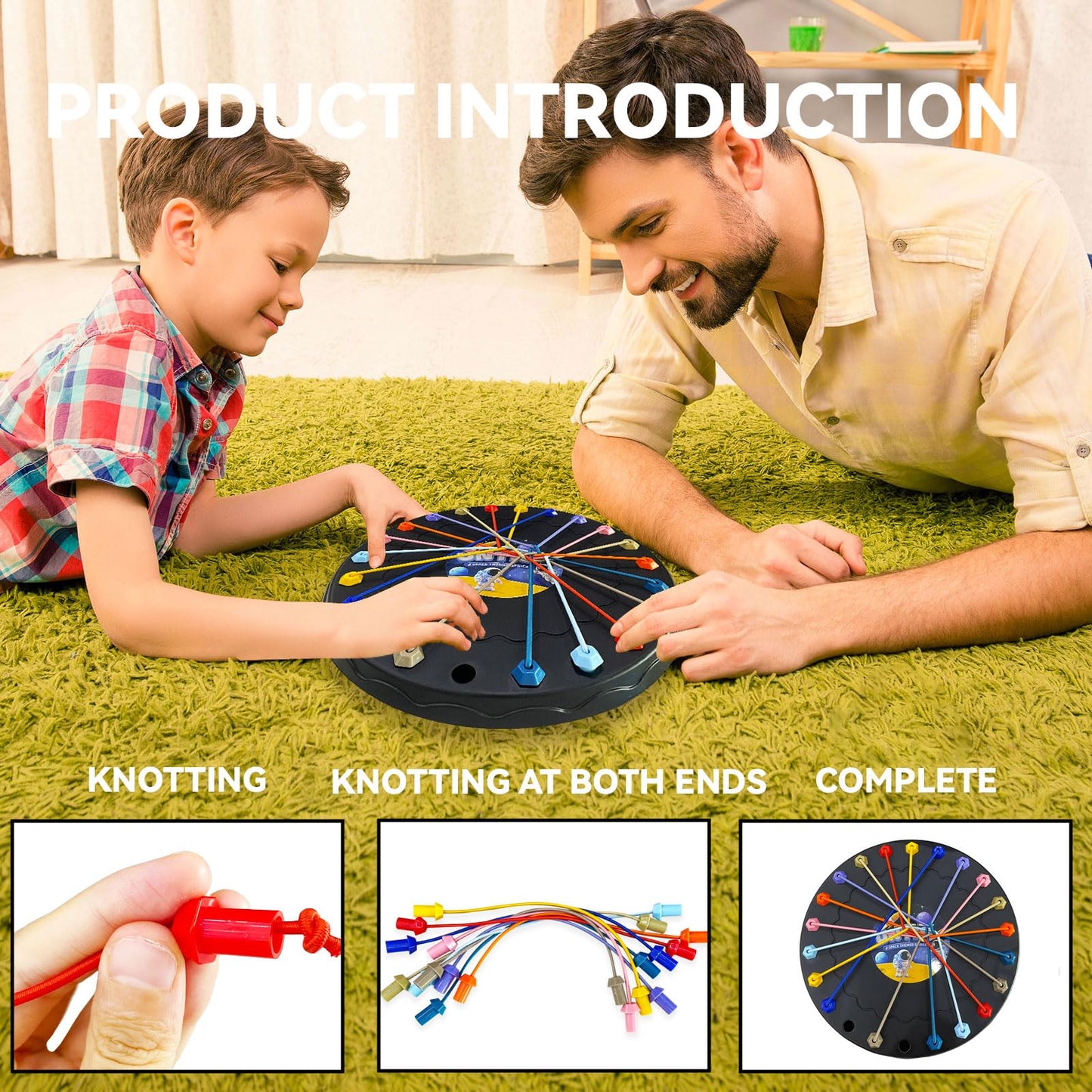 RQAMRCU Brainy Knots Rope Untangling Game?Children's Rope Challenge Game?Strategy Untangling Challenge Puzzle ?Suitable for Family Parent-Child