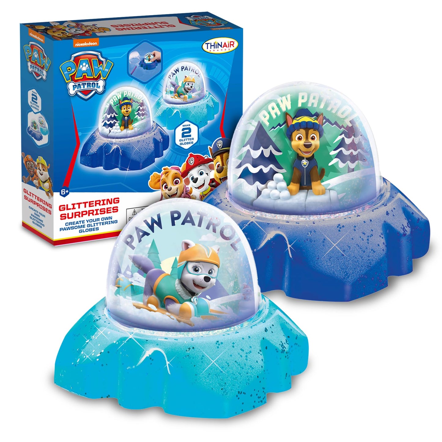 PAW Patrol DIY Glitter Globe Kit - Make Your Own Snow Globe Craft Set for Kids - Build Your Own Water Globes with Glitter, Molding Clay & Printed