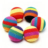 Fanwarmfit Hand Crocheted Footbags, Color Juggling Sacks, Durable Woven Kicking Toy for Adults Outdoor Training Beach Camping Portable Set (Six Pack)