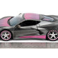 Jada Pink Slips 1:24 W2 2020 Chevy Corvette Stingray Die-Cast Car w/Base, Toys for Kids and Adults(Metallic Grey/Pink)