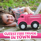 Liberty Imports Big Plastic Toy Fire Truck for Toddlers Boys and Girls | Pink Fireman Engine Vehicle with Rescue Ladders for Indoor and Outdoor