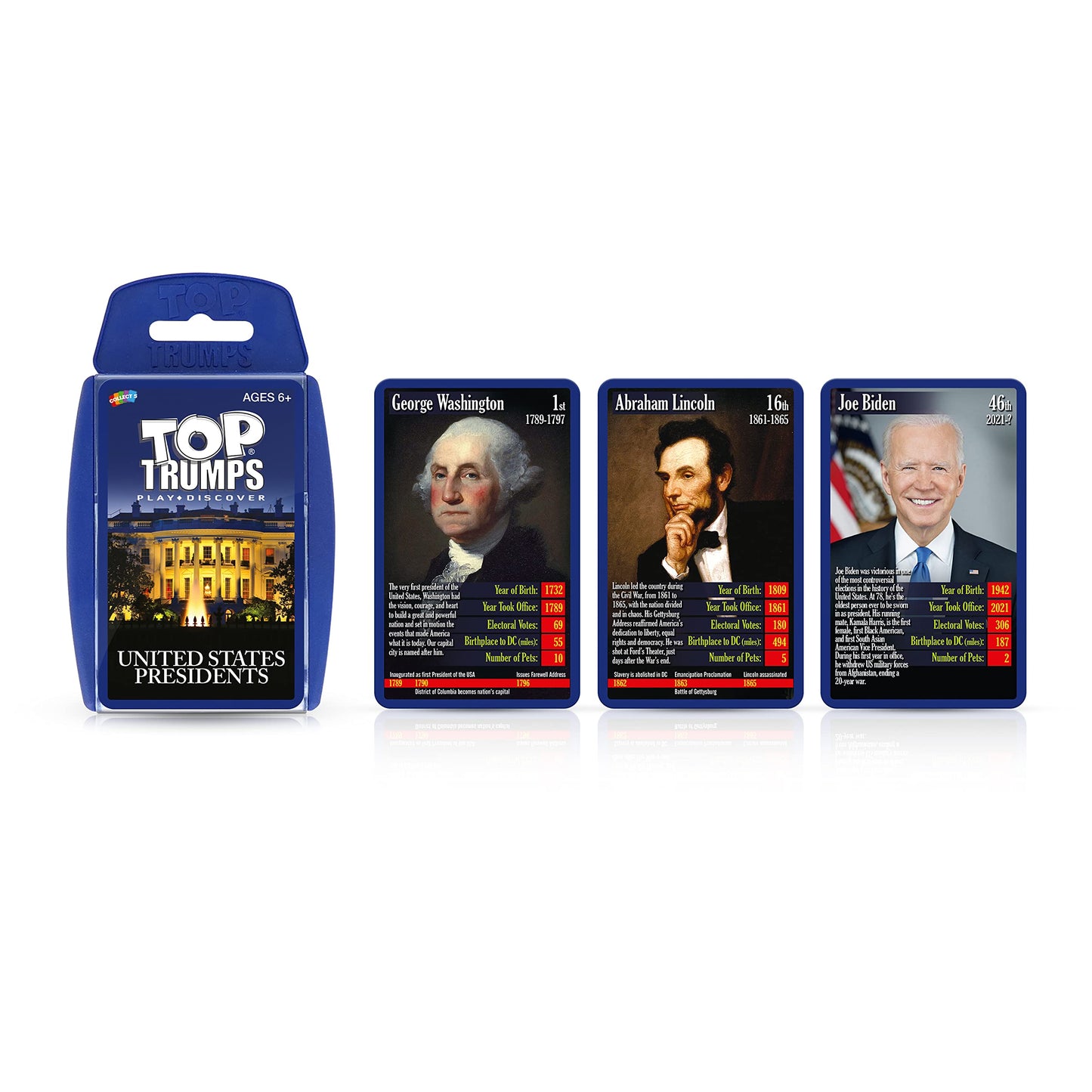 Top Trumps Card Game US Presidents - Family Games for Kids and Adults - Learning Games - Kids Card Games for 2 Players and More - Kid War Games - Card